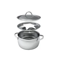 Kisag Fondue-Topf Verbier Silber - Material: Edelstahl - Detailfarbe: Silber - Fondue Variante: Weinfondue - Fondue Chinoise - Fondue Bourguignonne - Spülmaschinenfest: Nein - Durchmesser: 16 cm - Kompatible Kochfelder: Backofen - Glaskeramik - Gas - Indu