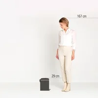 Brabantia Kosmetikeimer NewIcon 5 l, Soft Beige - Fassungsvermögen: 5 l - Höhe: 29.1 cm - Anzahl Behälter: 1 - Detailfarbe: Hellbeige - Form: Rund - Material: Edelstahl