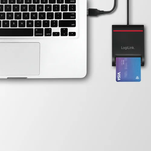 Logilink USB 2.0-Kartenleser, für Smart-ID, schwarz