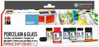 Marabu Glas- und Porzellanfarbe Starterset glänzend 7-teilig - Art: Glas- und Porzellanfarbe - Detailfarbe: Mehrfarbig - Kirschrot - Set: Ja - Verpackungseinheit: 7 Stück