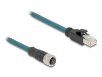 Delock M12 Adapterkabel A-kodiert 8 Pin Buchse zu RJ45 Stecker 50 cm