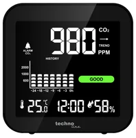 Technoline CO2 Luftgütemonitor WL 1025 - Detailfarbe: Schwarz - Anwendungsbereich: Temperatur-/Feuchtemessung - Messung der CO?-Konzentration - Typ: Messgerät