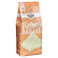 Bauck Mühle Bio  Kokosmehl 250 g - Produkttyp: Mehl - Nährwertangabe pro: 100 g - Energiegehalt (in kj): 1475 KJ - Energiegehalt (in kcal): 355 Kcal - Fett: 13 g - Gesättigte Fettsäuren: 12 g