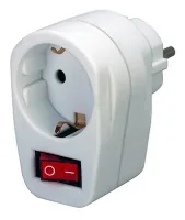Brennenstuhl Steckdosenadapter Zwischenstecker + Schalter weiß