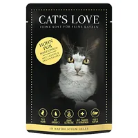 Cat's Love Nassfutter Adult Huhn, 85 g - Tierbedürfnis: Kein besonderes Bedürfnis - Geschmacksrichtung: Geflügel - Zertifikate: Keine Zertifizierung - Fleischsorte: Huhn - Futtereigenschaft: Getreidefrei - Ohne künstliche Zusätze - Glutenfrei - Hoher Flei