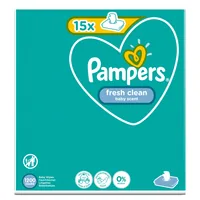 Pampers Feuchttücher Fresh Clean Aloe 15 x 80 Stk. - Packungsgrösse: 1200 Stück - Körperbereich: Alle Körperbereiche - Produkttyp: Feuchttücher