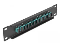DELOCK 10"" LWL Patchpanel 12 Port SC Simplex aqua 1HE schw.