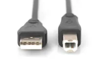 Digitus AK-300105-005-S USB Kabel USB 2.0 0,5 m USB A USB B 0,48 Gbit/s Schwarz