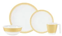 KOOR F00760 tableware set 16 pc(s) Melamine White, Yellow