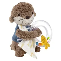 fehn Rasselring Otter - Material: Stoff - Spielzeugtyp: Greifling mit Rassel - Detailfarbe: Blau - Braun - Gelb - Alter ab: 7 Monate
