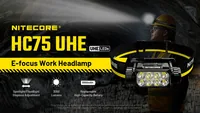 Nitecore Stirnlampe HC75UHE 3000 lm Schwarz/Gelb - Einsatzbereich: Outdoor & Camping - Betriebsart: Akkubetrieb - Leuchtmittel: LED - Max. Laufzeit: 84 h - Leuchtweite: 192 m - Min. Laufzeit: 4.5 h
