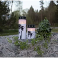 Star Trading LED Grabkerze Löwenzahn, Ø 7 x 21 cm, Weiss - Betriebsart: Akkubetrieb - Batteriebetrieb - Aussenanwendung: Ja - Höhe: 21 cm - Timerfunktion: Ja - Set: Nein - Farbe: Weiss