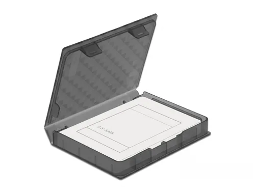 Delock Schutzgehäuse für 2.5? HDD / SSD grau - Zubehörtyp: Aufbewahrung