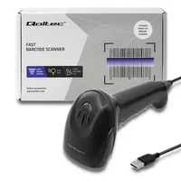 Qoltec 50866 barcode reader Handheld bar code reader 1D Laser Black