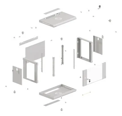 LANBERG 19"" 6U 540x350 Wandgehäuse Glastür FlatPack gr