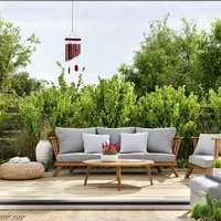 relaxdays Windspiel aus Bambus 60 cm - Motiv: Ohne Motiv - Detailfarbe: Braun