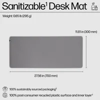HP 200 Sanitizable Desk Mat Grau