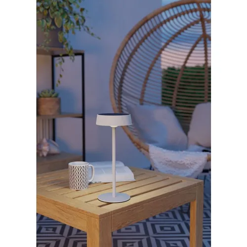 EGLO Leuchten Akku-Tischleuchte Simeri SOLAR-LED – Touch Weiss - Betriebsart: Akkubetrieb - Solarbetrieb - USB - Lampensockel: LED - Smart Home: Nicht kompatibel - Zusätzliche Ausstattung: Berührungssensor - USB-Anschluss - Variable Farbtemperatur - Anwen