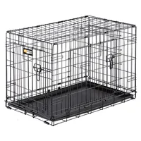 ferplast Transportbox Dog-Inn-75, faltbare Metallbox - Breite: 77.4 cm - Höhe: 54.6 cm - Tiefe: 48.5 cm - Detailfarbe: Schwarz - Produkttyp: Transportbox - Tierart: Hund
