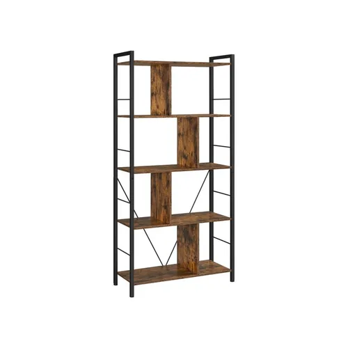 VASAGLE Bücherregal Braun/Schwarz - Eigenschaften: Keine Eigenschaft - Zertifikate: Keine Zertifizierung - Breite: 74 cm - Höhe: 150 cm - Tiefe: 30 cm - Detailfarbe: Braun - Schwarz