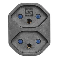 STEFFEN Manta Mehrfachadapter 2xT13 drehbar 2 - Detailfarbe: Schwarz - Schalter: Nein - Steckdosenanzahl: 2 - Ausstattung: drehbar 320° - Steckdose T13 - Kinderschutz: Ja