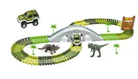 Amewi Magic Traxx Bahn Dino-Park Mini Set mit Brücke - Themenwelt: Neutral - Fahrzeugtyp: Offroader - Altersempfehlung ab: 6 Jahren - Sandkastentauglich: Nein