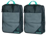 KOOR Kleiderbeutel Goora, Grösse L, 2er-Pack - Gewicht: 125 g - Volumen: 10 l - Farbe: Schwarz - Blau - Sportart: Outdoor