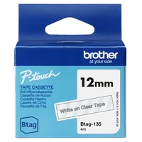 PTOUCH Band weiss/transp. n.laminiert BTAG-135 PT-N10/N20/N25BT 12 mm