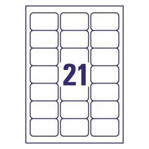 Avery Zweckform Adressetiketten 63.5 x 38.1 mm, 25 Blatt, Weiss - Klebehaftung: Permanent - Drucker Kompatibilität: Inkjet - Anzahl Blatt: 25 × - Papierformat: A4 - Anzahl Etiketten: 525 - Etikettengrösse: 63.5 x 38.1 mm