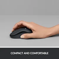 Logitech Maus M220 Silent , kabellos - Maus-Typ: Standard - Maus Features: Ein-/Ausschalter - Silent-Tasten - Scrollrad - Bedienungsseite: Universal - Detailfarbe: Schwarz - Verbindungsart: Kabellos - Schnittstelle: USB-A