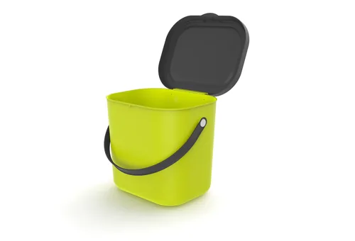 Rotho Recyclingbehälter Albula 6 l, Lime Grün - Material: Recycling Kunststoff - Fassungsvermögen: 6 l - Anzahl Behälter: 1 - Detailfarbe: Hellgrün - Form: Rund