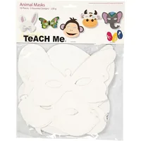 Creativ Company Partyaccessoire Tier-Masken 16 Stück - Packungsgrösse: 16 Stück - Produkttyp: Maske - Material: Karton - Detailfarbe: Weiss - Motto: Tier
