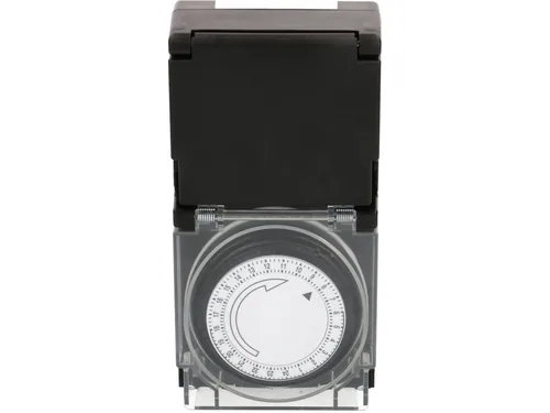 Max Hauri Zeitschaltuhr IP55 24 h Mechanisch - Montage: Zwischenstecker - Kürzeste Schaltzeit: 15 min - Anwendungsbereich: Outdoor - Indoor - Anzahl Schaltpunkte: 24 - Funktionsweise Zeitschaltuhr: Mechanisch - Funktionen: Dauerbetrieb Ein/Aus