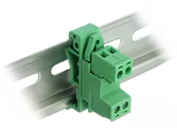 Delock 2 Pin, 5.08 mm Rastermass gewinkelt - Detailfarbe: Grün - Montage: DIN-Rail