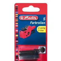 Herlitz Farbrolle für Preisauszeichner 2-zeilig, 5 Stück - Zubehörtyp: Farbrollen