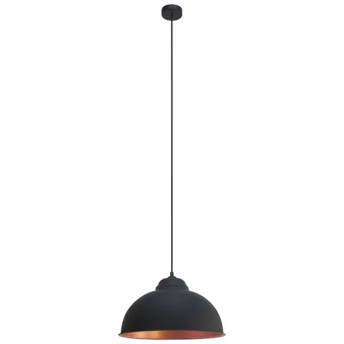 EGLO Leuchten Pendelleuchte TRURO 2 1x E27, 37 cm Schwarz - Betriebsart: Netzbetrieb - Lampensockel: E27 - Farbtemperatur Kelvin: Je nach Leuchtmittel - Gesamtleistung: 60 W - Farbwiedergabeindex CRI: 0 - Dimmbar: dimmbar