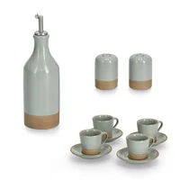 Zeller Present Essig- Ölflasche 420 ml Steingut Edelstahl 420 ml - Anwendungszweck: Essig - Öl - Materialtyp: Keramik - Set: Nein