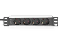 Digitus DN-95418 Stromverteilereinheit (PDU) 4 AC-Ausgänge 1U Schwarz