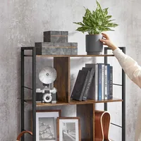 VASAGLE Bücherregal Braun/Schwarz - Eigenschaften: Keine Eigenschaft - Zertifikate: Keine Zertifizierung - Breite: 74 cm - Höhe: 150 cm - Tiefe: 30 cm - Detailfarbe: Braun - Schwarz