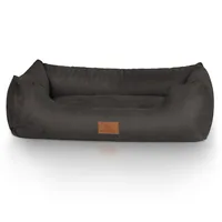 Knuffelwuff Hunde-Bett Dreamline Velour, M-L, 85 x 63 cm, Schwarz - Breite: 63 cm - Länge: 85 cm - Detailfarbe: Schwarz - Tierart: Hund - Produkttyp: Bett