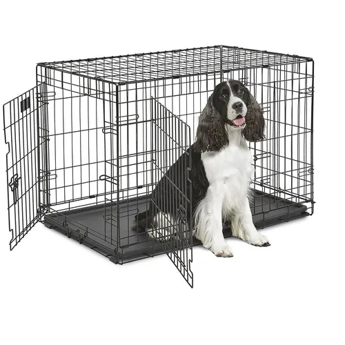 ferplast Transportbox Dog-Inn-90, faltbare Metallbox - Breite: 92.7 cm - Höhe: 62.5 cm - Tiefe: 58.1 cm - Detailfarbe: Schwarz - Produkttyp: Transportbox - Tierart: Hund