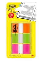 Post-It Flags, Orange, Lime, Pink .94 in wide, 60/On-the-Go Dispenser, 1 Dispenser/Pack self adhesive flags 60 sheets