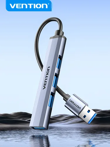 Vention USB 3.0 to USB 3.0/USB 2.0*3 Mini Hub 0.15M Gray Metal Type
