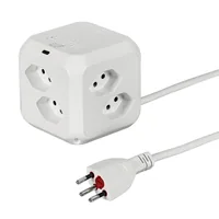 STEFFEN Steckdosenwürfel CUBE 8x T13 + 1x USB-C PD 18 W, Weiss - Einsatzgebiet: Indoor - Detailfarbe: Weiss - Kinderschutz: Nein - Steckertyp Ausgang: T13 - Schalter: Nein - Steckdosenanzahl: 8