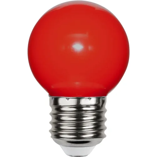Star Trading LED Leuchtmittel E27 G45 Outdoor Lighting Rot, 1W, 220-240V - Energieeffizienzklasse: Keine - Lampensockel: E27 - Protokoll: Ohne - Smart Home: Nicht kompatibel - Farbtemperatur Kelvin: Keine Angabe - Gesamtleistung: 1 W
