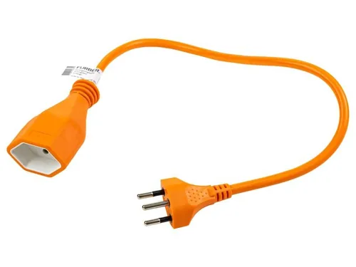 FURBER.power Verlängerungskabel T13-T12 0.5 m Orange - Anzahl Leiter: 3 - Detailfarbe: Orange - Kinderschutz: Ja - Steckereigenschaften: Angespritzt - Steckertyp Ausgang: T13 - Leiterquerschnitt: 1 mm²