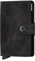 SECRID Portemonnaie Miniwallet Vintage Schwarz - Münzfach: Nein - RFID-Schutz: Ja - Farbe: Schwarz Matt - Material: Leder - Aluminium - Verschluss: Druckknöpfe - Slider