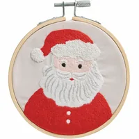 Rico Design Bastelset Stickpackung Vorgezeichnet, Portrait Santa 10 cm - Produkttyp: Bastelsets - Detailfarbe: Mehrfarbig