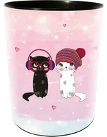 Goldbuch Papierkorb Music for Cats 10 l, Rosa - Fassungsvermögen: 10 l - Höhe: 30 cm - Anzahl Behälter: 1 - Material: Kunststoff - Detailfarbe: Rosa - Form: Rund