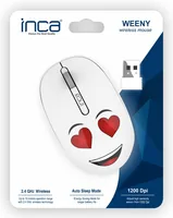INCA Wrls Maus 1200DPI3Tasten2.4GHzUSB-A WEENY Emoji ws